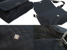 画像をギャラリービューアに読み込む, GUCCI グッチ ショルダーバッグ 斜めがけバッグ 146236 4276 GGキャンバス ブラック シルバー金具 良品 中古 55105