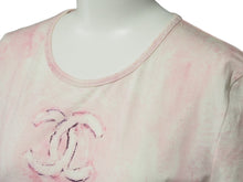 画像をギャラリービューアに読み込む, CHANEL シャネル 半袖 Tシャツ ココマーク タイダイ柄 P34611K02001 09C ピンク ラメ入り サイズ40 良品 中古 53256