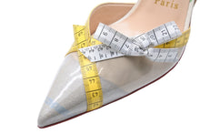 Load image into Gallery viewer, ChristianLouboutin クリスチャンルブタン パンプス テープディティール メジャー レザー ビニール クリア 37 美品 中古 53324