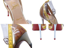 Load image into Gallery viewer, ChristianLouboutin クリスチャンルブタン パンプス テープディティール メジャー レザー ビニール クリア 37 美品 中古 53324