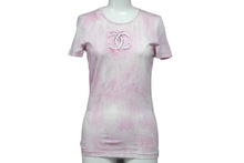 画像をギャラリービューアに読み込む, CHANEL シャネル 半袖 Tシャツ ココマーク タイダイ柄 P34611K02001 フランス製 コットン エラスタン ピンク 34 美品 中古 53333