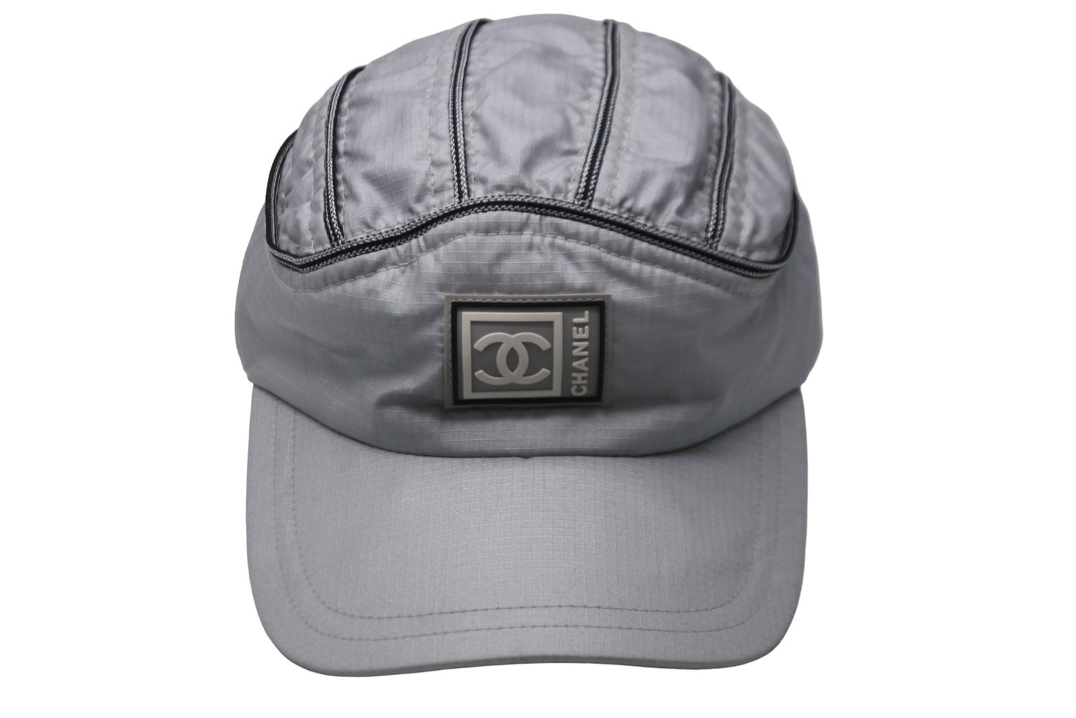 CHANEL シャネル キャップ 帽子 ココマーク スポーツライン グレー ナイロン サイズS 美品  53338