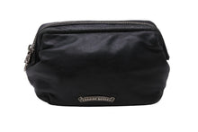 Load image into Gallery viewer, CHROME HEARTS クロムハーツ ポーチ コスメティックケース ダガー ブラック シルバー金具 良品 美品 53377