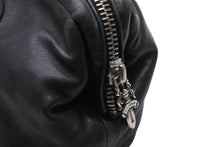 Load image into Gallery viewer, CHROME HEARTS クロムハーツ ポーチ コスメティックケース ダガー ブラック シルバー金具 良品 美品 53377
