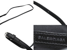 画像をギャラリービューアに読み込む, 新品同様 BALENCIAGA バレンシアガ ショルダーバッグ ロゴ フォンホルダー トートバッグ ブラック レザー 593826 中古 53382