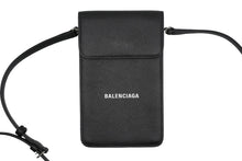 画像をギャラリービューアに読み込む, 新品同様 BALENCIAGA バレンシアガ カードケース ショルダーバッグ ブラック レザー シルバー金具 中古 53383