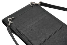 画像をギャラリービューアに読み込む, 新品同様 BALENCIAGA バレンシアガ カードケース ショルダーバッグ ブラック レザー シルバー金具 中古 53383