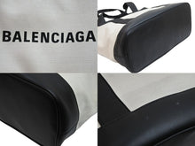 画像をギャラリービューアに読み込む, 極美品 BALENCIAGA バレンシアガ トートバッグ コットンキャンバス 374767AQ3AN9260 シルバー金具 中古 53397