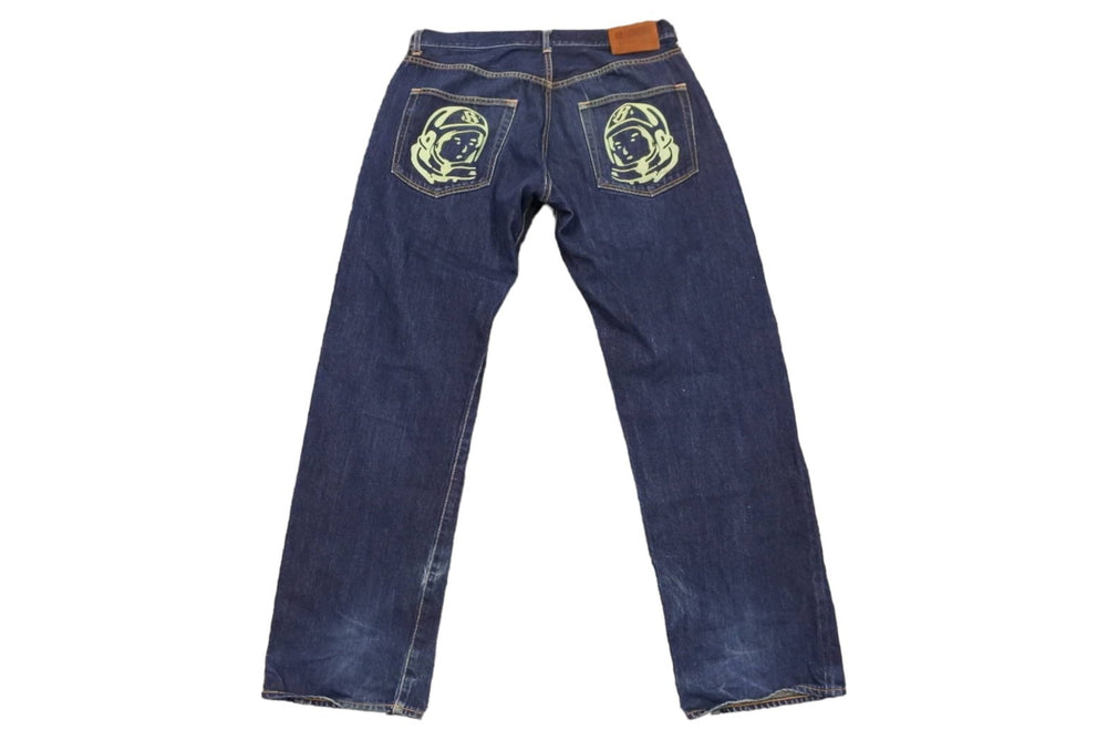 Billionaire Boys Club ビリオネアボーイズクラブ ランニングドッグ デニムパンツ ネイビー 蓄光 サイズL 良品 中古 53415