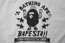 Load image into Gallery viewer, A BATHING APE アベイシングエイプ 半袖Ｔシャツ 全日本プロレス武藤敬司 15周年 2008 ホワイト コットン サイズXL 美品 中古 53459