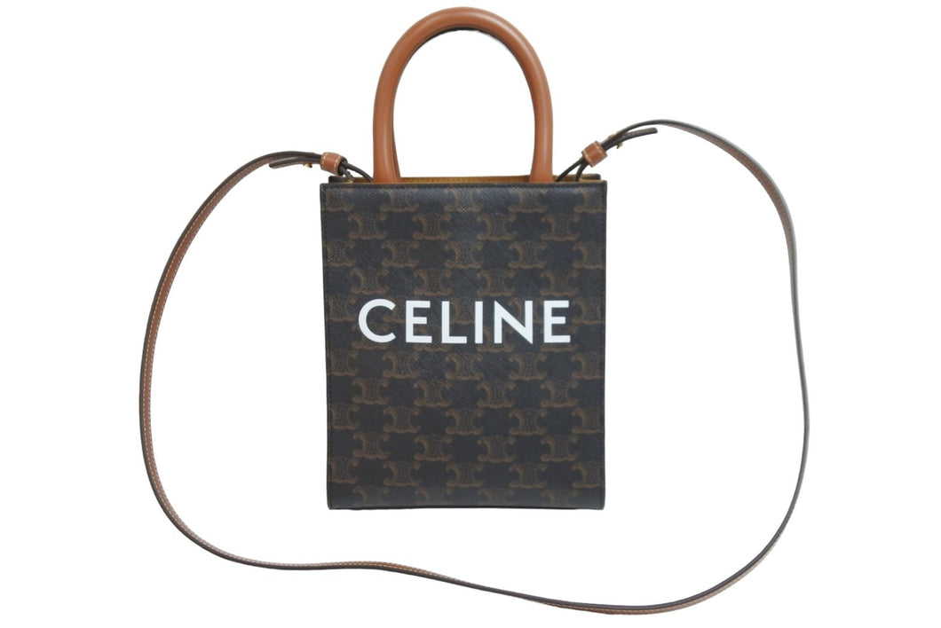 極美品 CELINE セリーヌ ミニ バーティカルカバ トリオンフ 2WAY