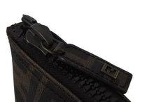 画像をギャラリービューアに読み込む, FENDI フェンディ ズッカ柄 トートバッグ 7VA-196-UZD ファスナー開閉 ブラック ブラウン 美品 中古 53638