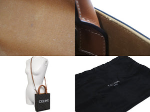 CELINE セリーヌ ミニ バーティカルカバ トリオンフ 2WAY ショルダーバッグ ブラウン 194372BZK.04LU 美品 中古 53653