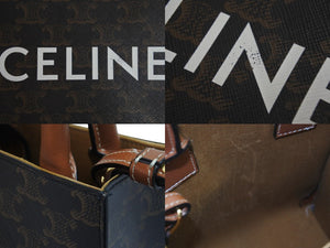 CELINE セリーヌ ミニ バーティカルカバ トリオンフ 2WAY ショルダーバッグ ブラウン 194372BZK.04LU 美品 中古 53653