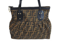 画像をギャラリービューアに読み込む, FENDI フェンディ ハンドバッグ トートバッグ ズッカ柄 2308-8BR355-JWU-039 ブラウン キャンバス レザー ゴールド金具 中古 53658