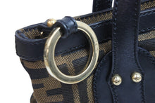 画像をギャラリービューアに読み込む, FENDI フェンディ ハンドバッグ トートバッグ ズッカ柄 2308-8BR355-JWU-039 ブラウン キャンバス レザー ゴールド金具 中古 53658