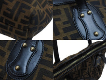 画像をギャラリービューアに読み込む, FENDI フェンディ ハンドバッグ トートバッグ ズッカ柄 2308-8BR355-JWU-039 ブラウン キャンバス レザー ゴールド金具 中古 53658