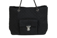 Load image into Gallery viewer, PRADA プラダ トートバッグ ハンドバッグ チェーン ブラック ナイロン シルバー金具 美品 中古 53673