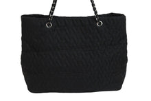 Load image into Gallery viewer, PRADA プラダ トートバッグ ハンドバッグ チェーン ブラック ナイロン シルバー金具 美品 中古 53673