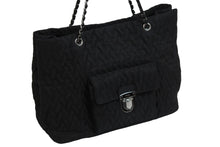 Load image into Gallery viewer, PRADA プラダ トートバッグ ハンドバッグ チェーン ブラック ナイロン シルバー金具 美品 中古 53673