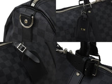 画像をギャラリービューアに読み込む, 極美品 LOUIS VUITTON ルイヴィトン ボストン キーポルバンドリエール45 ダミエグラフィット N41418 ブラック シルバー金具 53684