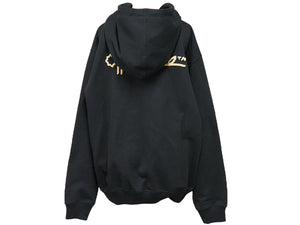 極美品 OFF-WHITE オフホワイト パーカー フーディー ブラック OWBE005T21FLE002 サイズL シルバー金具 中古 53695