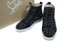 画像をギャラリービューアに読み込む, Christian Louboutin クリスチャンルブタン ミルキールイ フラット スニーカー ブラック スタッズ 3190352 40 中古 53698