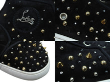 画像をギャラリービューアに読み込む, Christian Louboutin クリスチャンルブタン ミルキールイ フラット スニーカー ブラック スタッズ 3190352 40 中古 53698