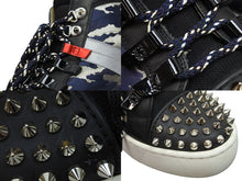 画像をギャラリービューアに読み込む, Christian Louboutin クリスチャンルブタン スニーカー スタッズ 迷彩 サイドジップ 1170699 ネイビー ブラック 40 美品 中古 53700