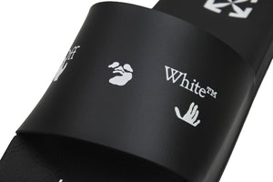 新品同様 OFF-WHITE オフホワイト サンダル ロゴ入り サイズ43 ブラック OMIF088F21FAB00411001 中古 53728