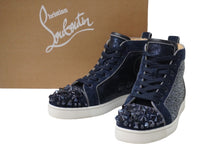 画像をギャラリービューアに読み込む, ChristianLouboutin クリスチャンルブタン ハイカット スニーカー LOUMIX2019FLATVV ネイビー ホワイト サイズ40 美品 中古 53738