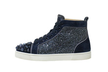 画像をギャラリービューアに読み込む, ChristianLouboutin クリスチャンルブタン ハイカット スニーカー LOUMIX2019FLATVV ネイビー ホワイト サイズ40 美品 中古 53738