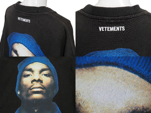 VETEMENTS ヴェトモン 16AW スヌープドッグ 半袖Ｔシャツ Snoop Dogg ブラック オーバーサイズ ロゴ サイズM 中古 53786