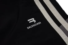 画像をギャラリービューアに読み込む, 極美品 BALENCIAGA バレンシアガ 22SS サイドライントラックパンツ ナイロン 681254 ブラック ホワイト サイズM 中古 53787