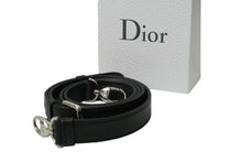 Load image into Gallery viewer, ChristianDior クリスチャンディオール ショルダーストラップ CDロゴ 替え用 レザー ブラック シルバー金具 美品 中古 53844