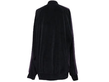 画像をギャラリービューアに読み込む, 極美品 Needles ニードルス ジャージ トラックジャケット サイズXL JO227 ベロア ブラック パープル 中古 53854