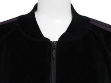 画像をギャラリービューアに読み込む, 極美品 Needles ニードルス ジャージ トラックジャケット サイズXL JO227 ベロア ブラック パープル 中古 53854