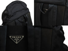 Load image into Gallery viewer, PRADA プラダ リュックサック デイパック トライアングルロゴ V136 ナイロン ブラック シルバー金具 美品 中古 53883