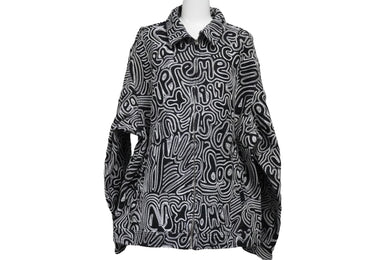 極美品 Supreme シュプリーム ジャケット Chainstitch Denim Jacket 22SS ブラック サイズXL シルバー金具 中古 53940