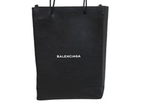 画像をギャラリービューアに読み込む, BALENCIAGA バレンシアガ トートバッグ ノースサウス ショッピングバッグM 482545 ブラック シルバー金具 美品 中古 53944