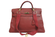 Load image into Gallery viewer, HERMES エルメス ケリー50 トゴ 2way バック トゴ ルージュアッシュ ゴールド金具 □J刻印 ハンドバッグ 中古 53966