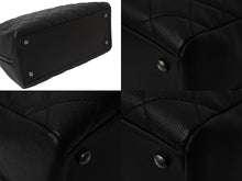 画像をギャラリービューアに読み込む, 極美品 CHANEL シャネル 2WAYハンドバッグ ミニボストン ココマーク キャビアスキン 23番台 ブラック シルバー金具 中古 53979