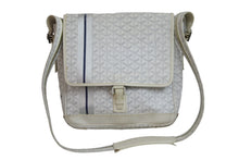 Load image into Gallery viewer, GOYARD ゴヤール ショルダーバッグ 斜め掛け グランブルーMM PVCコーティングキャンバス ホワイト シルバー金具 良品 中古 54009