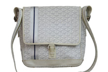 Load image into Gallery viewer, GOYARD ゴヤール ショルダーバッグ 斜め掛け グランブルーMM PVCコーティングキャンバス ホワイト シルバー金具 良品 中古 54009