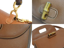 画像をギャラリービューアに読み込む, GUCCI グッチ バンブー 2WAYバッグ ハンドバッグ ショルダーバッグ 000 1951 0633 レザー ブラウン ゴールド金具 美品 中古 54066