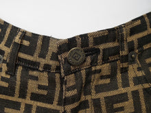 画像をギャラリービューアに読み込む, FENDI フェンディ ショートパンツ ズッカ柄 ブラウン F809/64 ポリエステル コットン レジン モダール サイズ38 美品 中古 54070