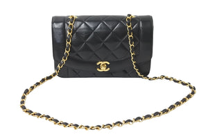 CHANEL シャネル ショルダーバッグ ダイアナ22 マトラッセ チェーン ヴィンテージ 2番台 ブラック ゴールド金具 美品 中古 54129 –  Casanova Vintage