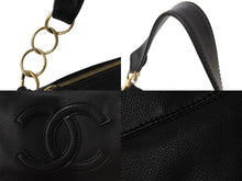 画像をギャラリービューアに読み込む, CHANEL シャネル ココマーク ワンショルダーバッグ 8番台 キャビアスキン GP ブラック ゴールド金具 美品 中古 54141