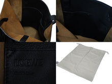 画像をギャラリービューアに読み込む, LOEWE ロエベ トートバッグ ハンドバッグ ロンドン ブラック ベージュ レザー キャンバス 美品 中古 54171