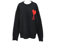 画像をギャラリービューアに読み込む, ami alexandre mattiussi アミアレクサンドレマチウシ ニット・セーター クルーネックセーター ブラック サイズM 美品 中古 54207